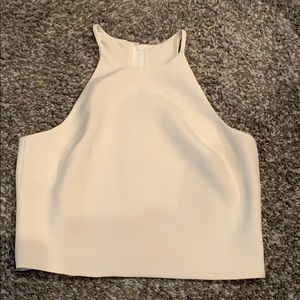 Belle Badgley Mischka halter style crop top.
